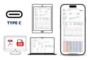 TYPE AC reports can be read on different devices with type C port anytime