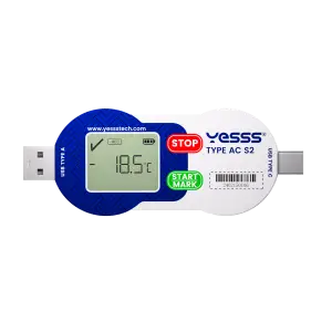 TYPE AC S2 single-use temperature data logger is used to monitor temperature data during transportation.